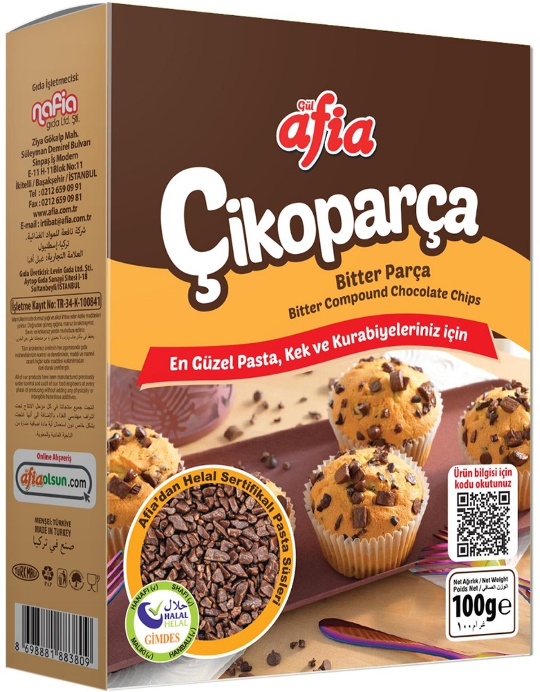 Afia Çikoparça Bitter Parça Çikolata 100 g