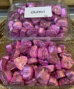 Milat Çilek Dolgulu Sargılı Kalp Çikolata