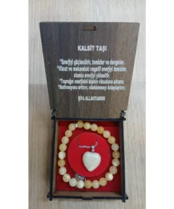 Kalsit Taşı Bileklik Kolye Seti