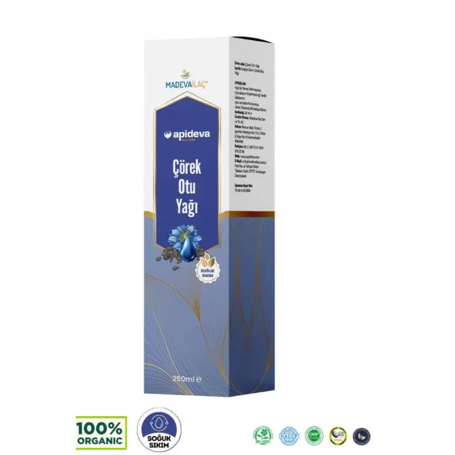 Apideva Çörek Otu Yağı Soğuk Sıkım 250 mL