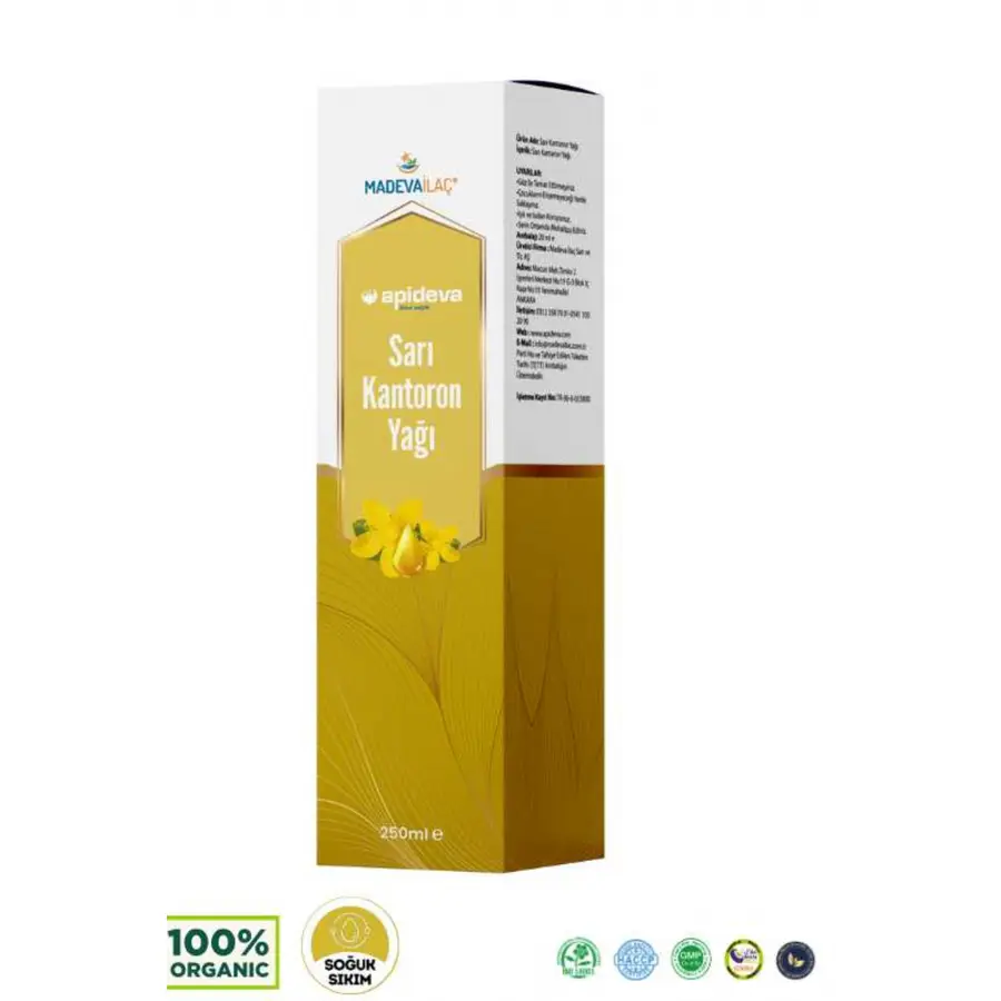 Apideva Sarı Kantaron Yağı Soğuk Sıkım 250 mL