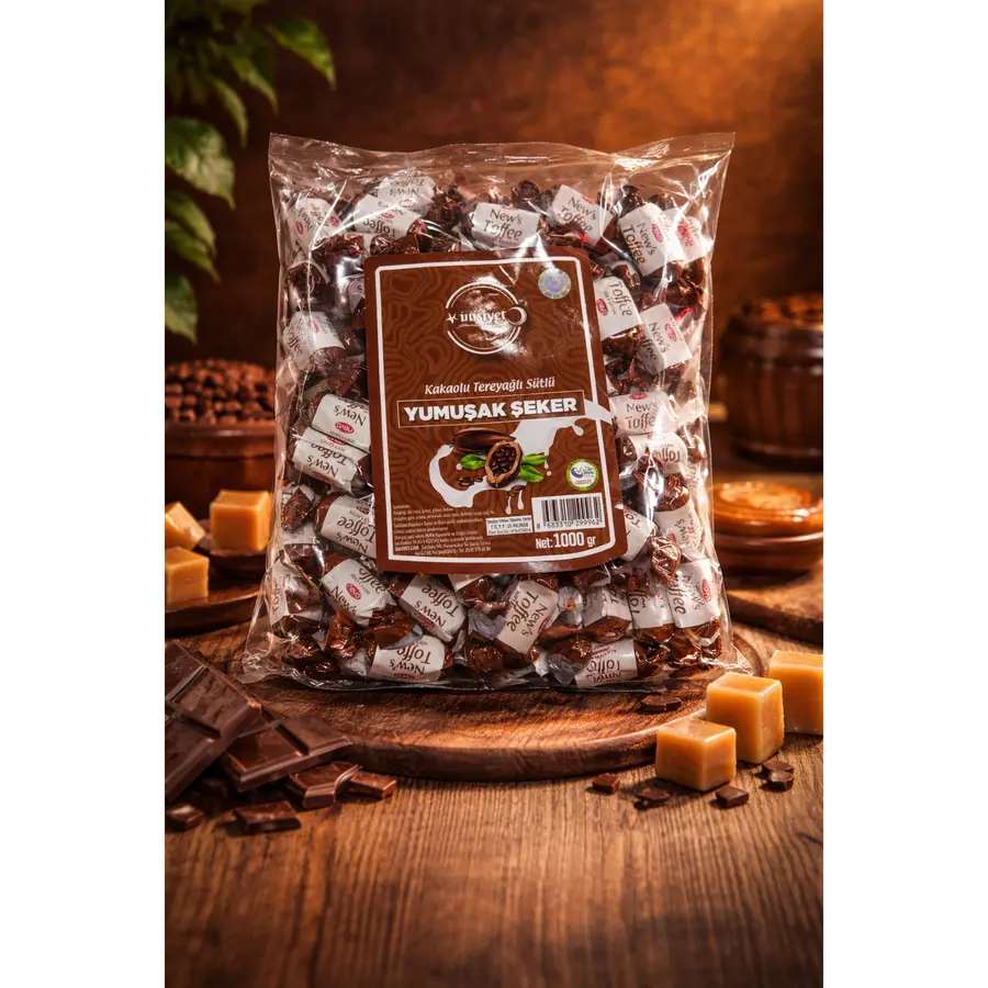Ünsiyet Kakao Aromalı Tereyağlı Sütlü Yumuşak Şeker 1 kg