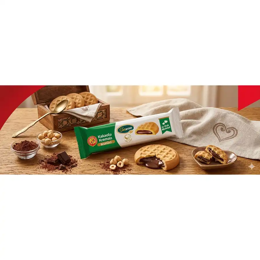 Tatarası Kakaolu Kremalı Sade Bisküvi 40 g