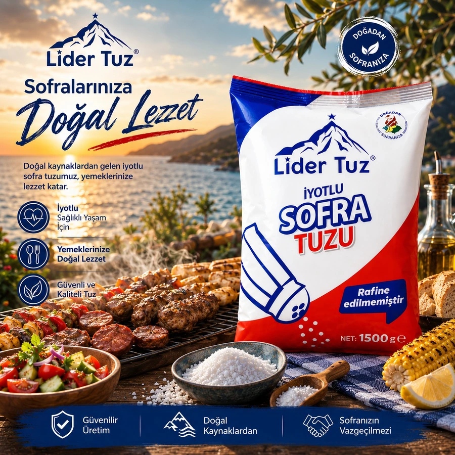 Lider İyotlu Sofra Tuzu 1500 g