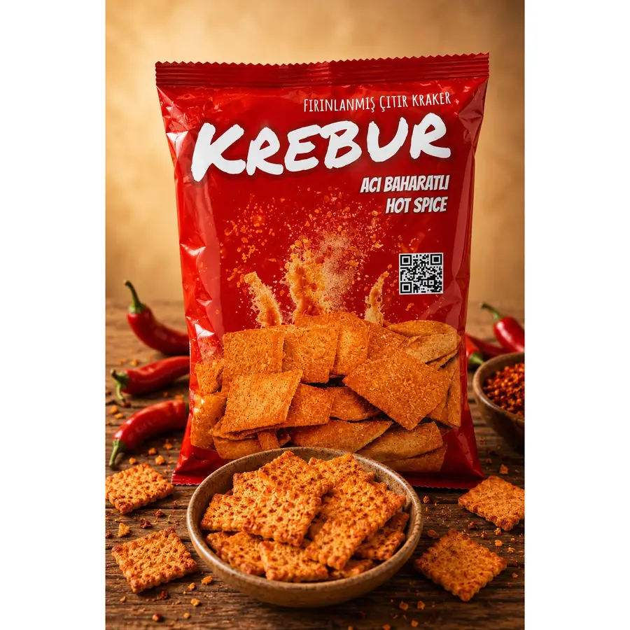 Krebur Acı Baharatlı Çıtır Kraker 100 g