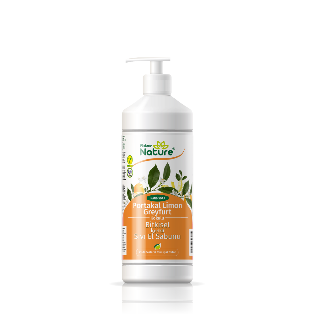 Faber Nature Hand Soap Portakal Limon & Greyfurt - Bitkisel Esaslı Sıvı El Sabunu 500 mL