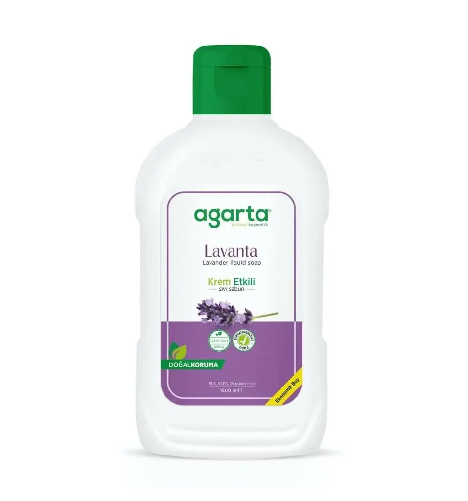 Agarta Doğal Krem Etkili Sıvı Sabun Lavanta 1500 mL