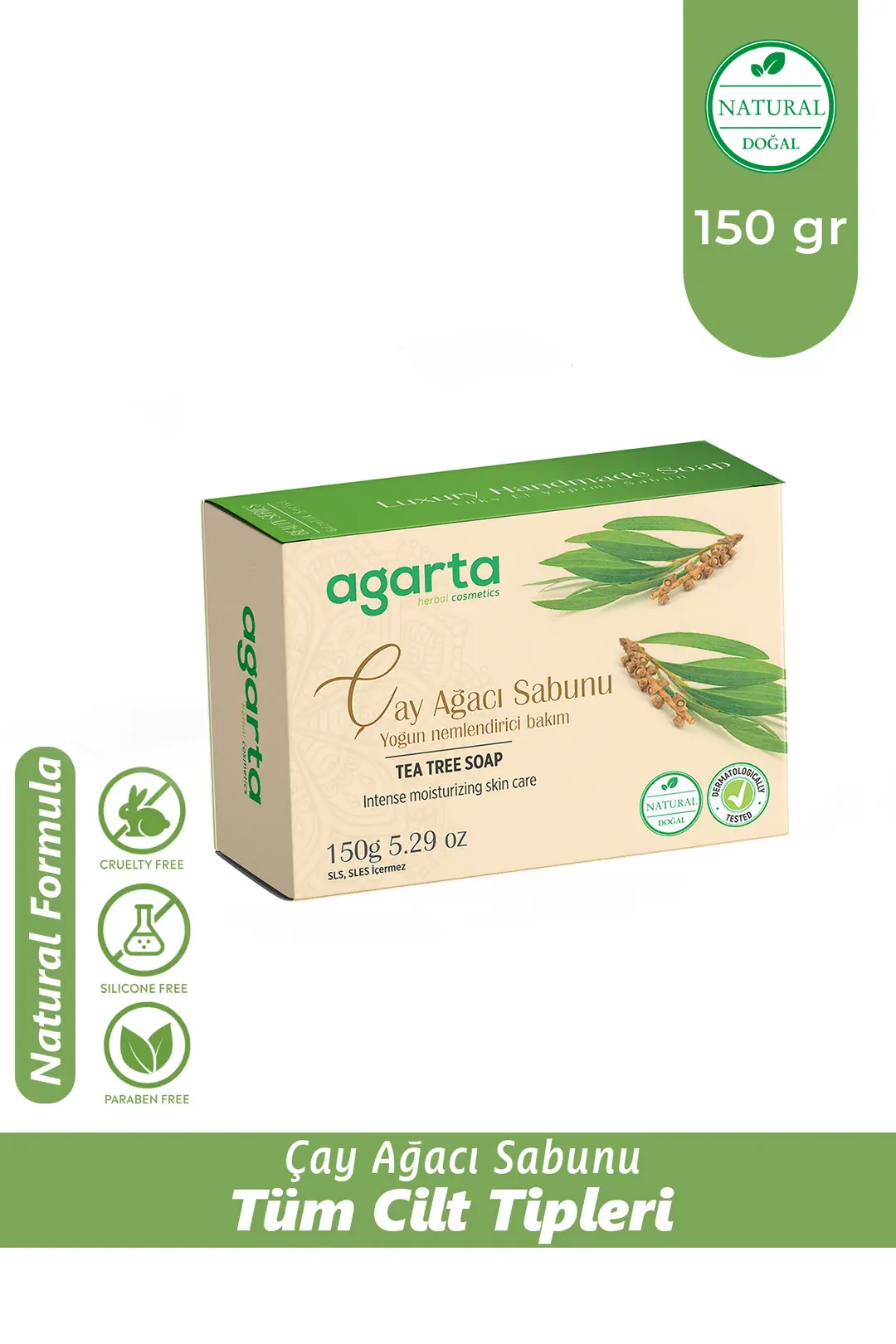 Agarta Doğal El Yapımı Çay Ağacı Sabunu 150 g