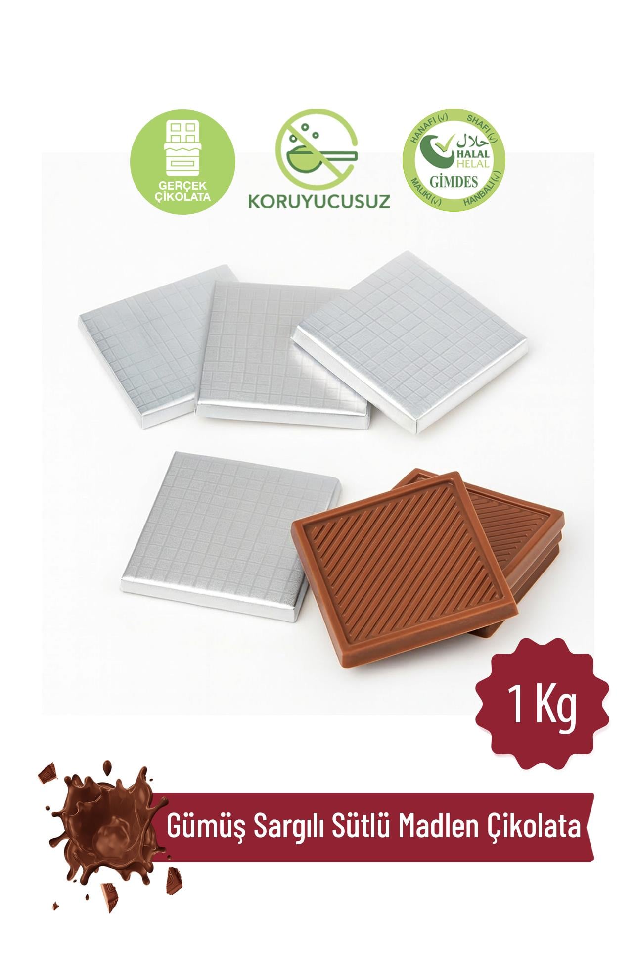 Milat Gümüş Sargılı Sütlü Madlen Çikolata 1000 g