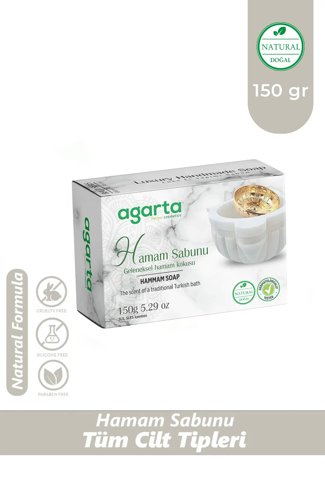 Agarta Doğal El Yapımı Hamam Sabunu 150 g