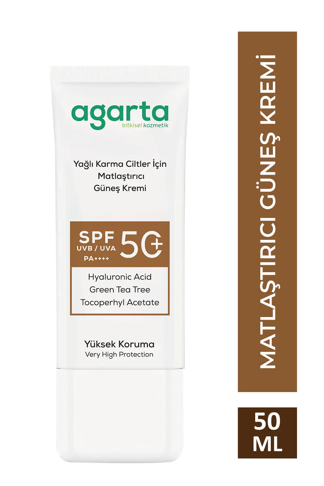 Agarta Matlaştırıcı Parlama Karşıtı Spf+50 Güneş Kremi 50 mL