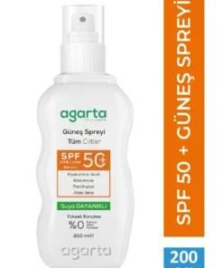 Agarta SPF 50+ Yüz Ve Vücut Güneş Koruyucu Sprey 200 mL