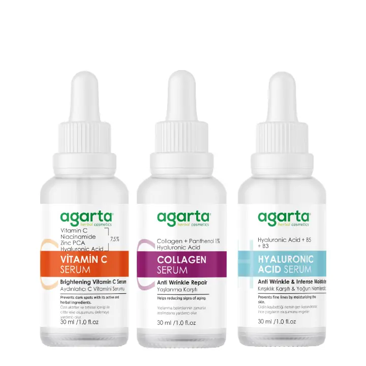 Agarta C Vitamini Collagen Serum Ve Hyaluronıc Serum Bakım Seti 30 mL