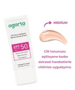Agarta Cilt Tonu Eşitleyici Renkli Kapatıcı Etkili 50 mL Spf+50 Güneş Kremi - Görsel 3