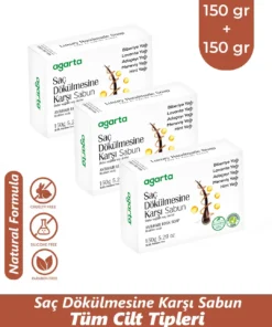 Agarta 3 Adet Saç Dökülmesi Sabunu Doğal 150 g