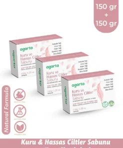 Agarta 3 Adet Doğal Kuru Ve Hassas Ciltler Sabunu 150 g