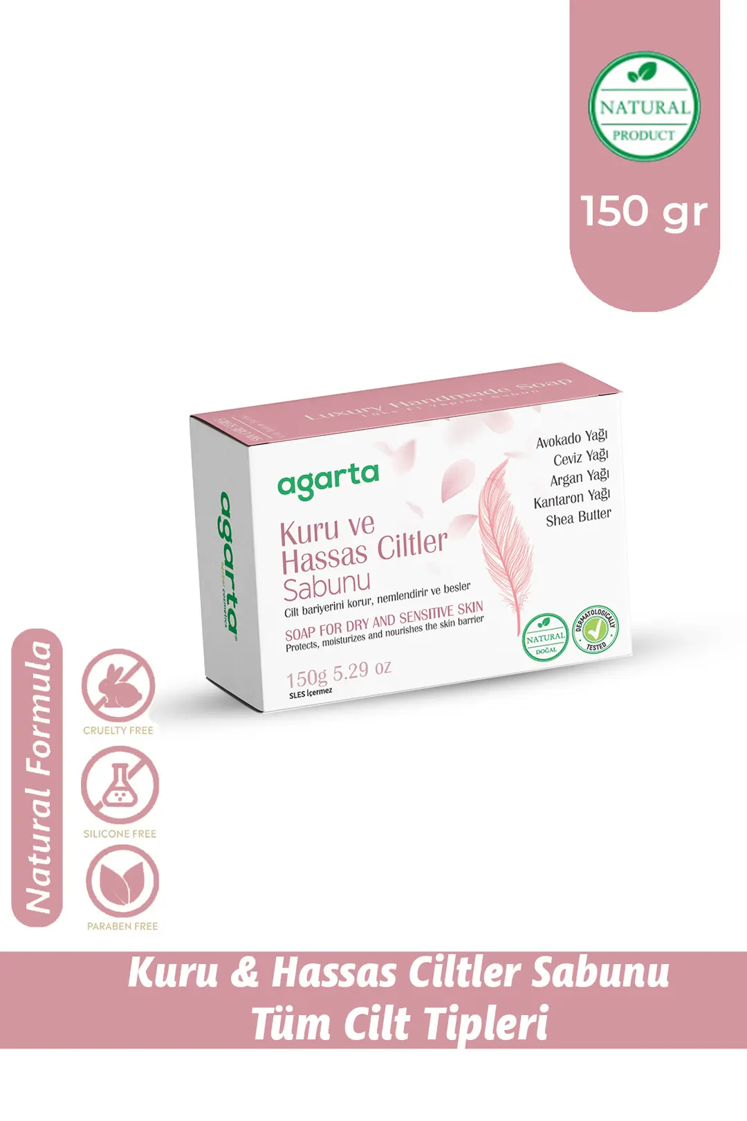 Agarta 3 Adet Doğal Kuru Ve Hassas Ciltler Sabunu 150 g - Görsel 2