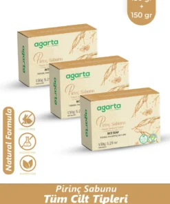 Agarta 3 Adet Doğal Cilt Beyazlatıcı Pirinç Sabunu 150 g