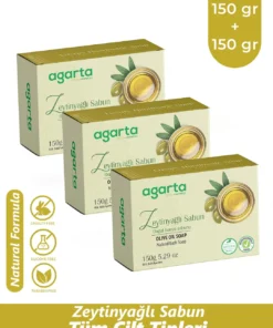 Agarta 3 Adet Doğal Zeytinyağlı Sabun 150 g