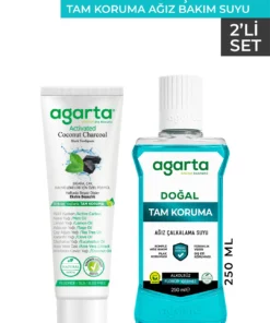 Agarta 2 Li Set Aktif Diş Macunu ve 250 mL Tam Koruma Ağız Bakım Suyu