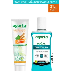 Agarta 2 Li Set Misvak Diş Macunu ve 250 mL Tam Koruma Ağız Bakım Suyu