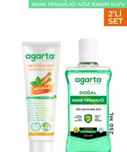Agarta 2 Li Set Misvak Diş Macunu ve 250 mL Nane Ağız Bakım Suyu