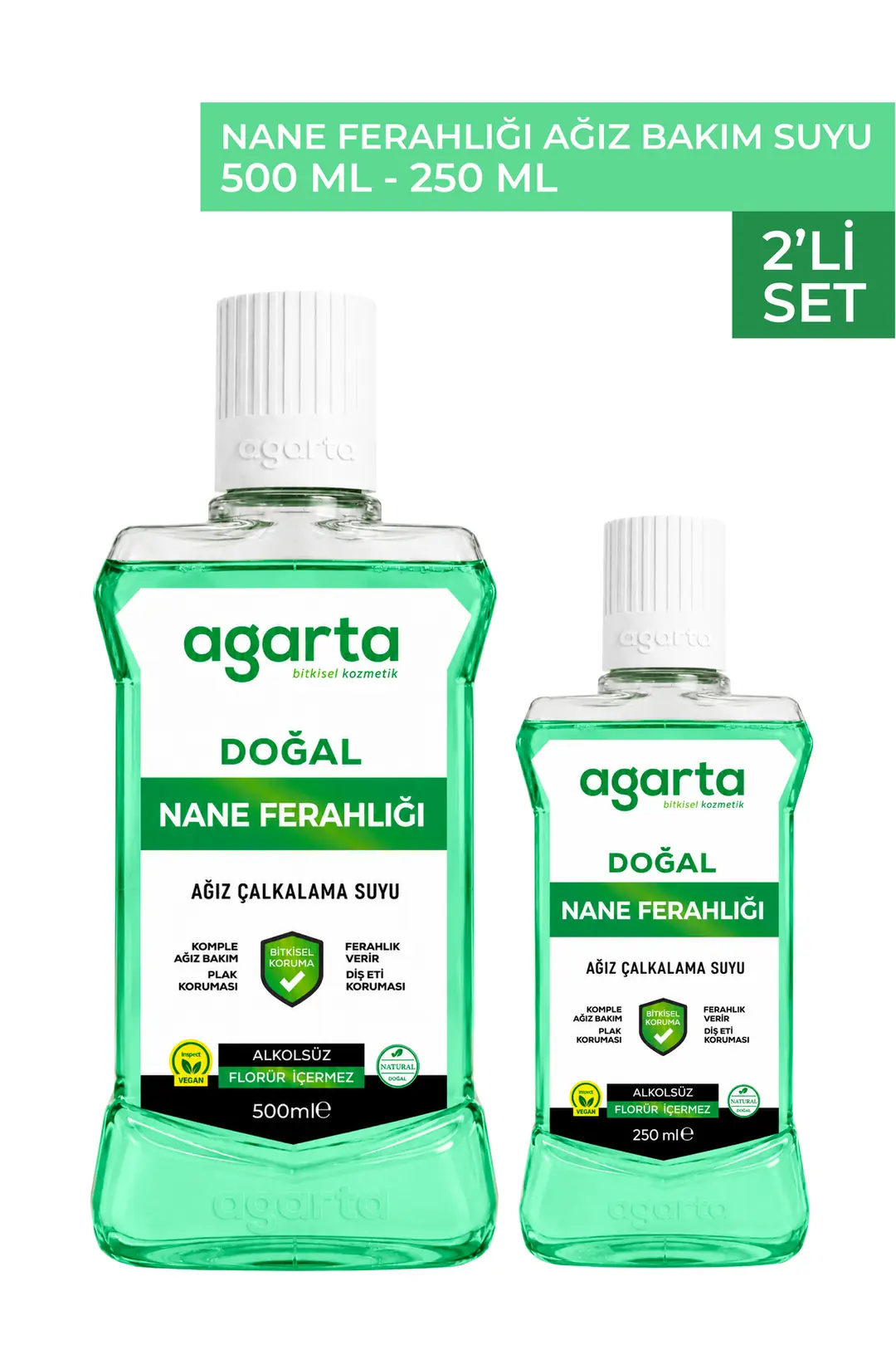Agarta 2 Li Avantajlı Nane Ağız Bakım Seti 500 mL ve 250 mL