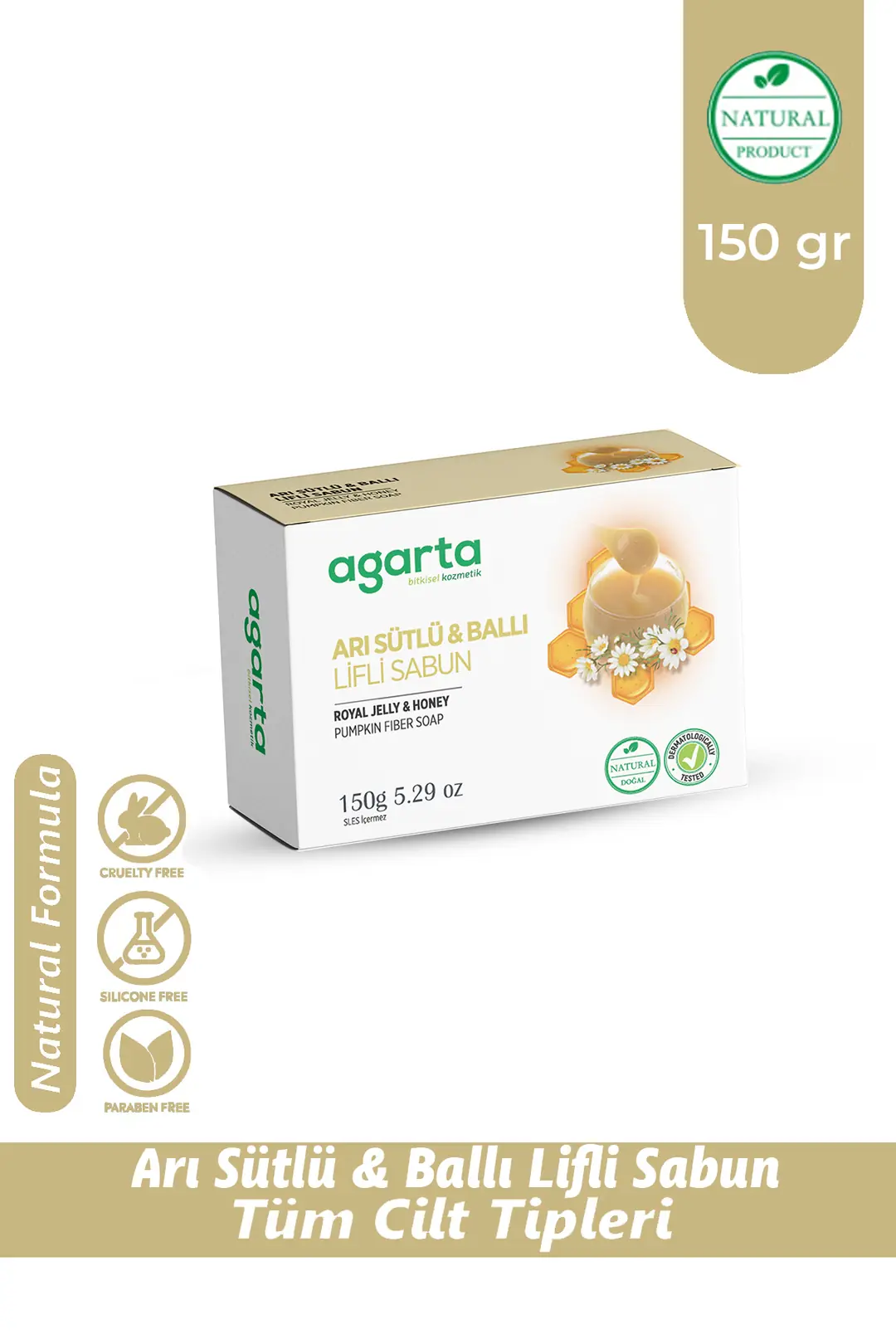 Agarta Doğal Arı Sütlü Ballı Lifli Sabun 150 g
