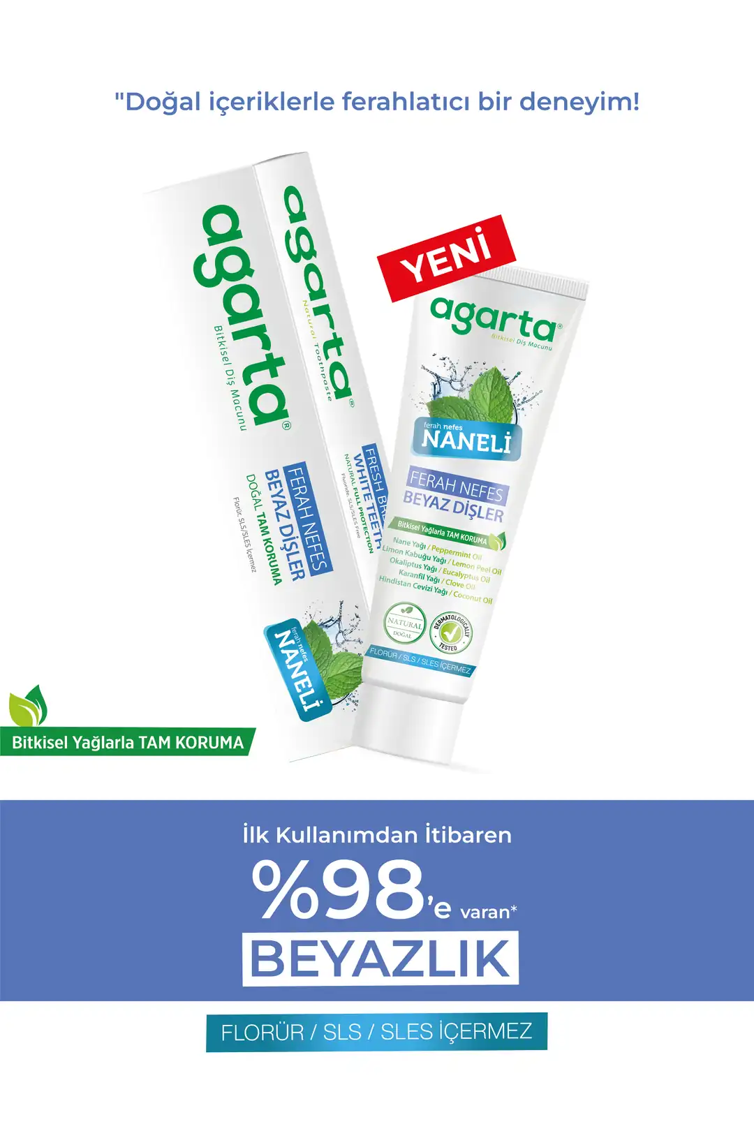 Agarta Doğal Naneli Diş Macunu 100 mL/130 g - Görsel 2