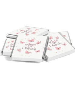 Milat İsimli Kız Bebek Çikolatası Kelebekli 500 g