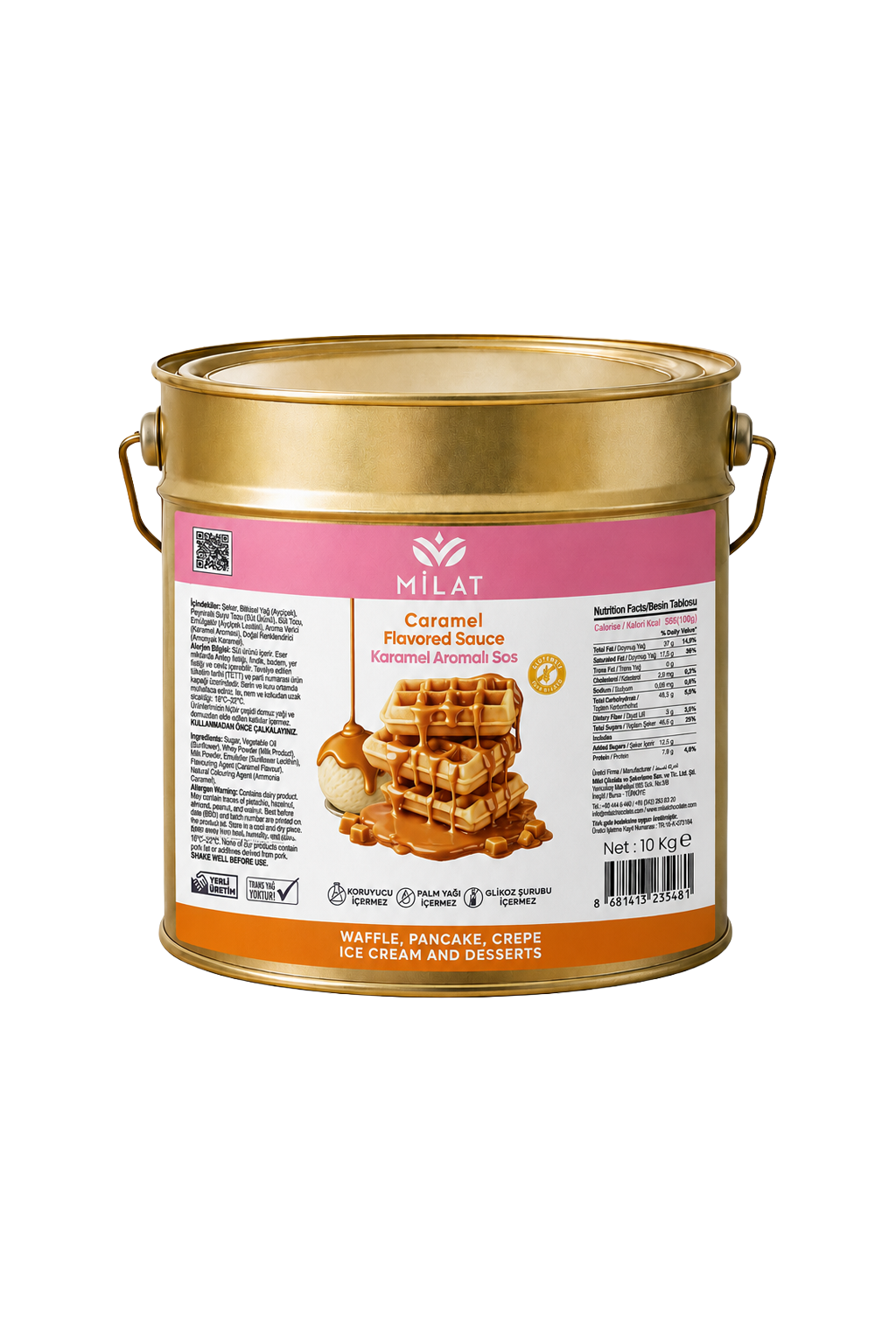 Karamel Aromalı Tatlı Sos 10000 g - Waffle & Krep & Pankek & Tatlı & Dondurma Sosu