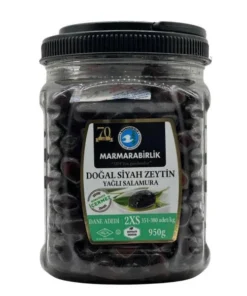 Marmara Birlik Elit Doğal Siyah Zeytin (351-380) 950 g