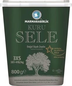 Marmara Birlik Kuru Sele Siyah Zeytin 381-410 3xS 800 g