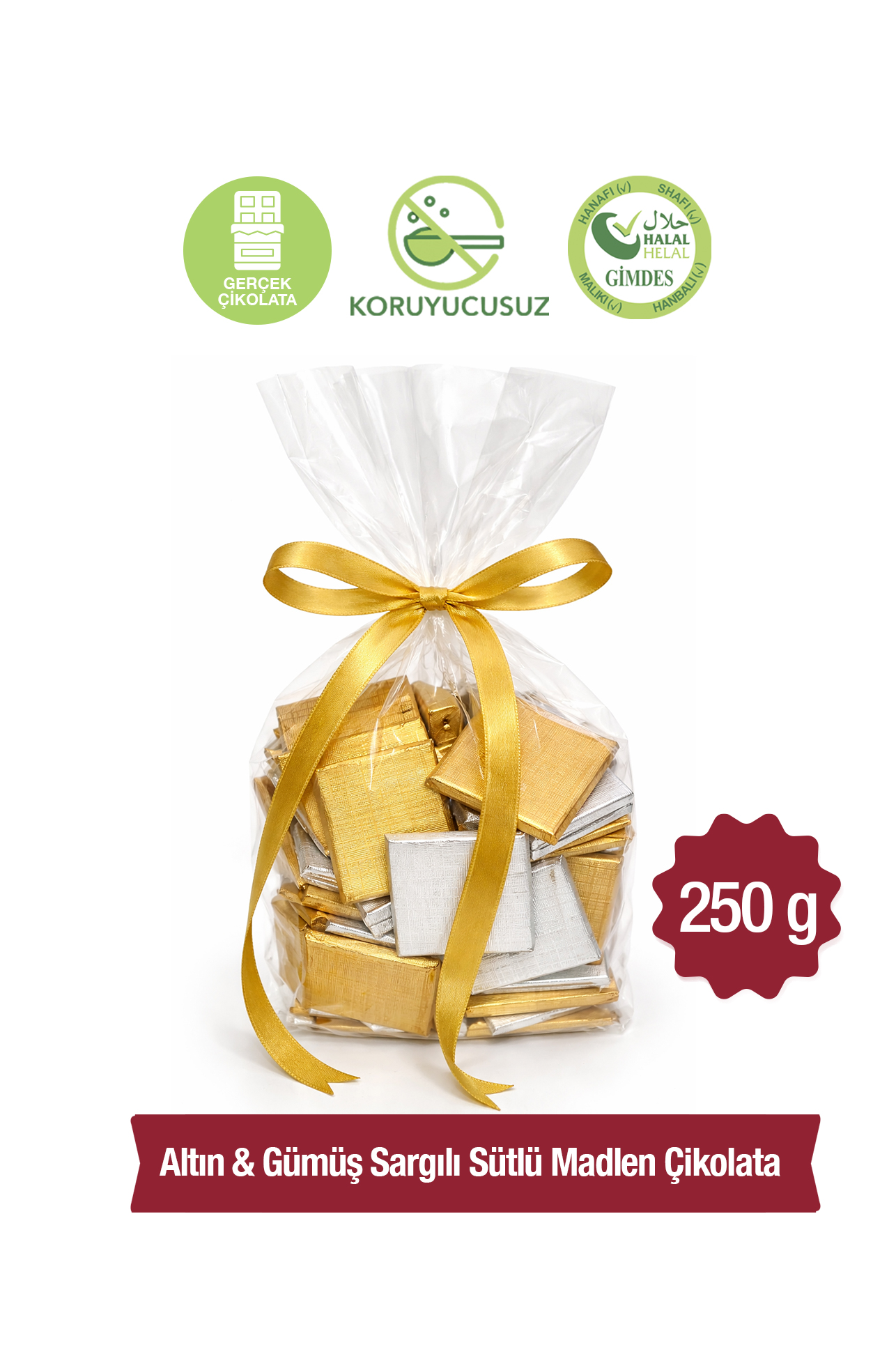 Milat Altın/Gümüş Sargılı Sütlü Madlen Çikolata 250 g