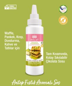 Antep Fıstık Aromalı Tatlı Sos (Glutensiz) 300 g - Waffle & Krep & Pankek & Tatlı & Dondurma Sosu