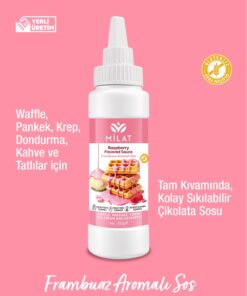 Frambuaz Aromalı Tatlı Sos (Glutensiz) 300 g - Waffle & Krep & Pankek & Tatlı & Dondurma Sosu