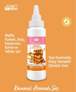 Karamel Aromalı Tatlı Sos (Glutensiz) 300 g - Waffle & Krep & Pankek & Tatlı & Dondurma Sosu