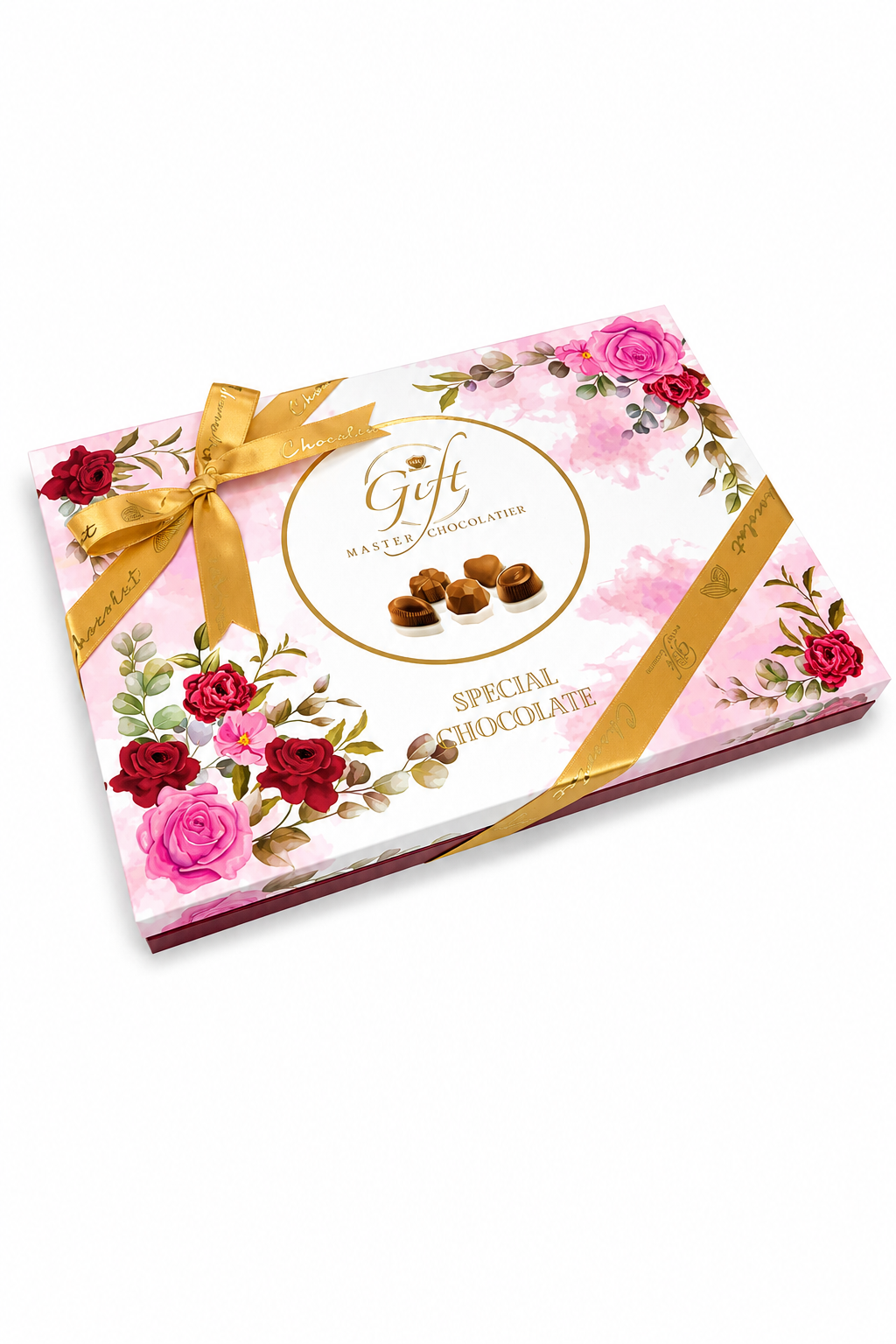Mygift Special Çikolata Pembe Çiçekli 240 g