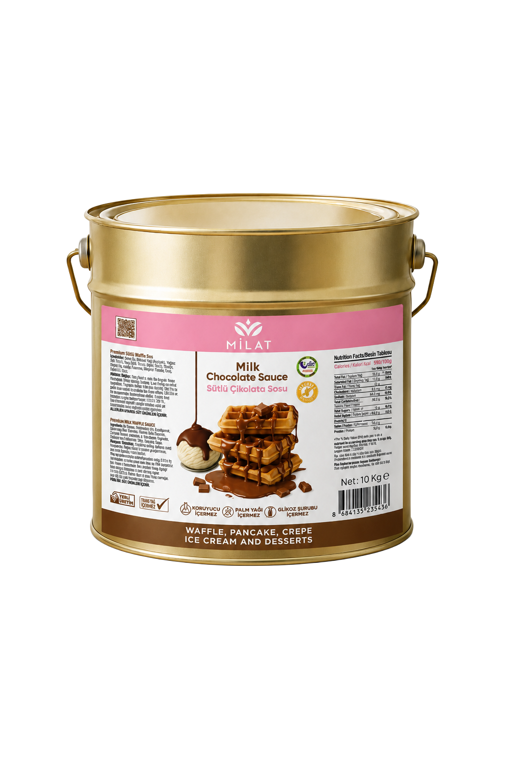 Sütlü Tatlı Sos 10000 g - Waffle & Krep & Pankek & Tatlı & Dondurma Sosu